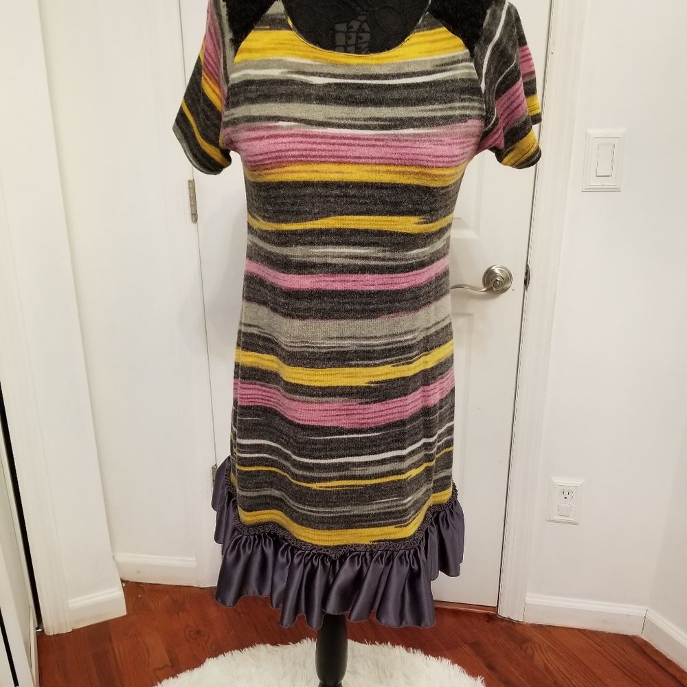 Fall striped dress Size S RUNS big stretchy
